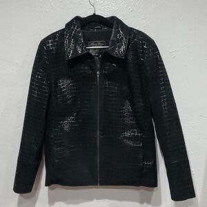 Terry Lewis Classic Luxuries Black Croc-Embossed Jacket